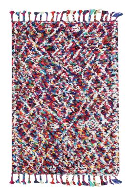 Tapis Zobia tissé main fibres recyclées coloris Multicolore 160x230 - The Rug Republic