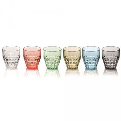 Set de 6 verres Tiffany multicolores 35 cl