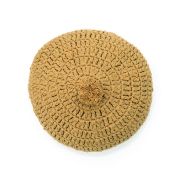 Coussin Lenka coton moutarde rond Ø30x12 - Nattiot