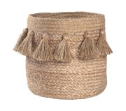 Panier de rangement chanvre/lurex Idris naturel Ø30 H30 - Nattiot