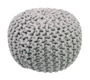 Pouf Lili enfant effet grosses mailles gris coton - Nattiot