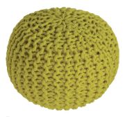 Pouf Lili enfant effet grosses mailles jaune moutarde coton - Nattiot