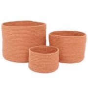 Set de 3 Paniers de rangement Ilse coton/Lurex ambre - Nattiot