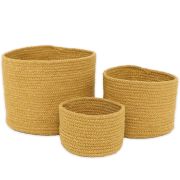 Set de 3 Paniers de rangement Ilse coton/Lurex miel - Nattiot