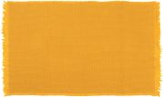 Tapis Albertine en coton tissage chevrons et franges coloris mangue 85x140 - Nattiot