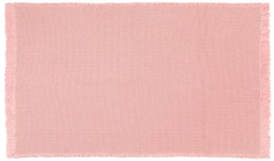 Tapis Albertine en coton tissage chevrons et franges coloris rose 85x140 - Nattiot