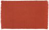 Tapis Albertine en coton tissage chevrons et franges coloris rouge 85x140