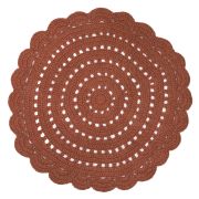 Tapis Alma tricoté main en coton coloris ambre rond Ø120 - Nattiot