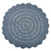 Tapis Alma tricoté main en coton coloris bleu/gris rond Ø120