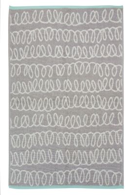 Tapis Brodie coton motif effet gribouillis extrémités bandes bleues 100x150 - Nattiot