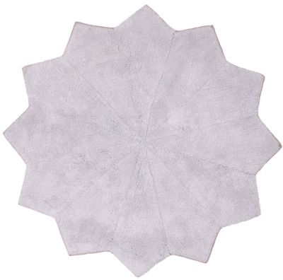 Tapis Lollipop en coton forme étoile striée gris taupe rond Ø110 - Nattiot