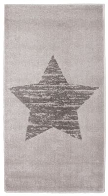 Tapis Lucero en polypropylène motif étoile effet usé fond gris 80x150 - Nattiot