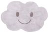 Tapis Nimbus en coton forme nuage sourire coloris gris 75x115