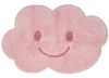 Tapis Nimbus en coton forme nuage sourire coloris rose 75x115