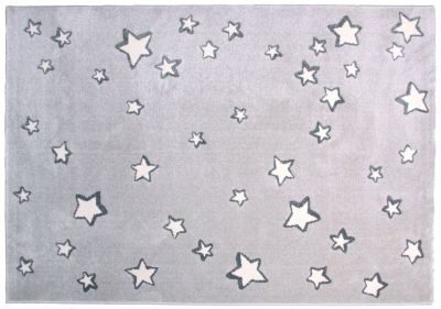 Tapis Sweet Dream en polypropylène gris motifs étoiles blanches 120x170 - Nattiot
