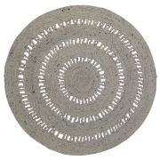 Tapis enfant Bibek tissé main en coton/laine gris Ø140 - Nattiot