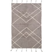 Tapis enfant Lässa tissé main coton stone grey 100x150 - Nattiot