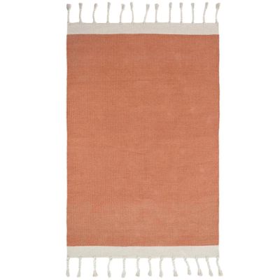Tapis enfant Lisboa coton recyclé rose/liège 100x150 - Nattiot