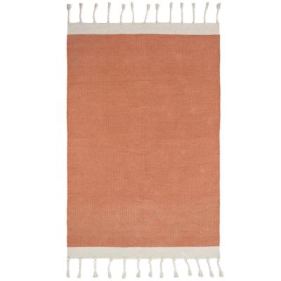 Tapis enfant Lisboa coton recyclé rose/liège 100x150 - Nattiot