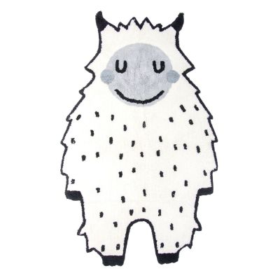 Tapis enfant Little Bigfoot coton coloris noir/blanc 90x140 - Nattiot
