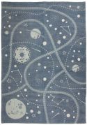 Tapis enfant Little Galaxy en coton motifs étoiles et planètes 100x140 - Nattiot