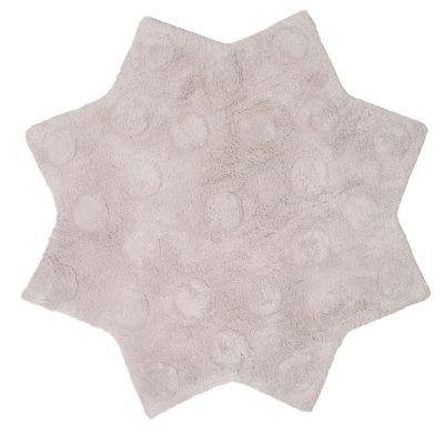 Tapis enfant Little Stella coton forme étoile pois en relief beige rond Ø90 - Nattiot