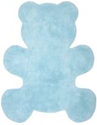 Tapis enfant Little Teddy coton forme ourson bleu ciel 80x100 - Nattiot