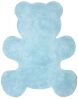 Tapis enfant Little Teddy coton forme ourson bleu ciel 80x100
