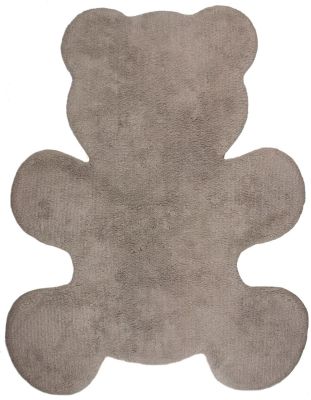 Tapis enfant Little Teddy coton forme ourson brun 80x100 - Nattiot
