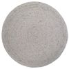 Tapis enfant Neethu gris laine/coton rond Ø160