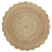 Tapis enfant Neha tressé main en jute naturel/rose Ø140 - Nattiot