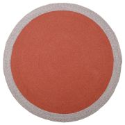 Tapis enfant Nolan tressé main laine mélangée coloris rouille/lin rond Ø120 - Nattiot