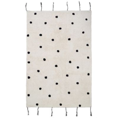 Tapis enfant Nümi tissé main coton naturel/noir 100x150 - Nattiot