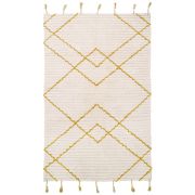 Tapis enfant Viktor tissé main coton naturel/lemon 100x150 - Nattiot