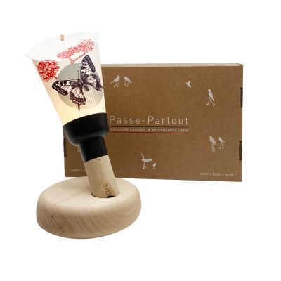 Coffret Lampe Nomade Chôho Papillon base noire - Maison Polochon