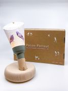 Coffret Lampe Nomade Merlin Papier Plume base taupe - Maison Polochon