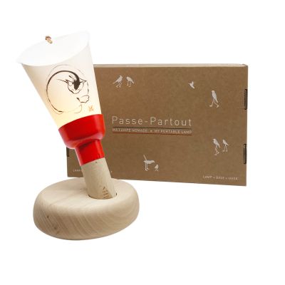 Coffret Lampe Nomade Yves Dimier Chat base rouge - Maison Polochon