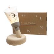 Coffret Lampe Nomade Yves Dimier Chat base taupe - Maison Polochon
