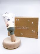 Coffret Lampe Nomade enfant Fleurs de coton base taupe - Maison Polochon