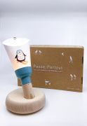 Coffret Lampe Nomade enfant Pingouin à ski ! base bleue - Maison Polochon