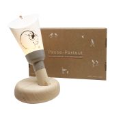 Coffret Lampe baladeuse Yves Dimier Chat base taupe - Maison Polochon