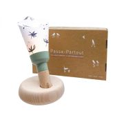 Coffret Lampe baladeuse enfant Fleurs de coton base sauge - Maison Polochon
