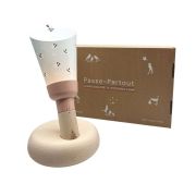 Coffret lampe Nomade enfant Cigognes base rose poudre - Maison Polochon