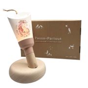 Coffret lampe Nomade enfant Licorne base rose poudre - Maison Polochon