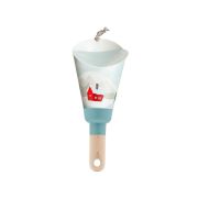 Lampe Nomade enfant Chalet Enneigé base bleu - Maison Polochon