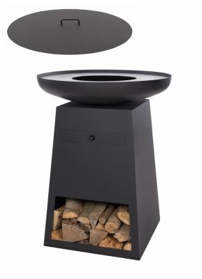 Barbecue Orion en acier/inox coloris noir + couvercle Ø80