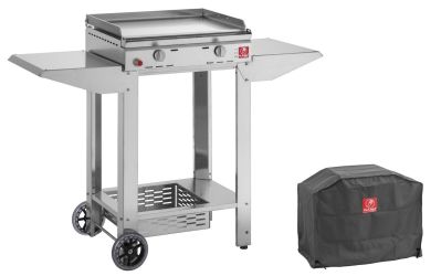 Plancha Chef 55 XL 6/8 + chariot inox + housse protection