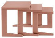 Bout de canapé Pierre métal laqué Granit Rose MM - Reica