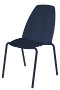 Chaise Sillages empilable haut dossier métal laqué Bleu Saphir - Reica