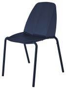 Chaise Sillages empilable métal laqué Bleu Saphir - Reica